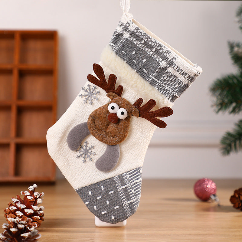 Elegant Gray and White Christmas Stocking