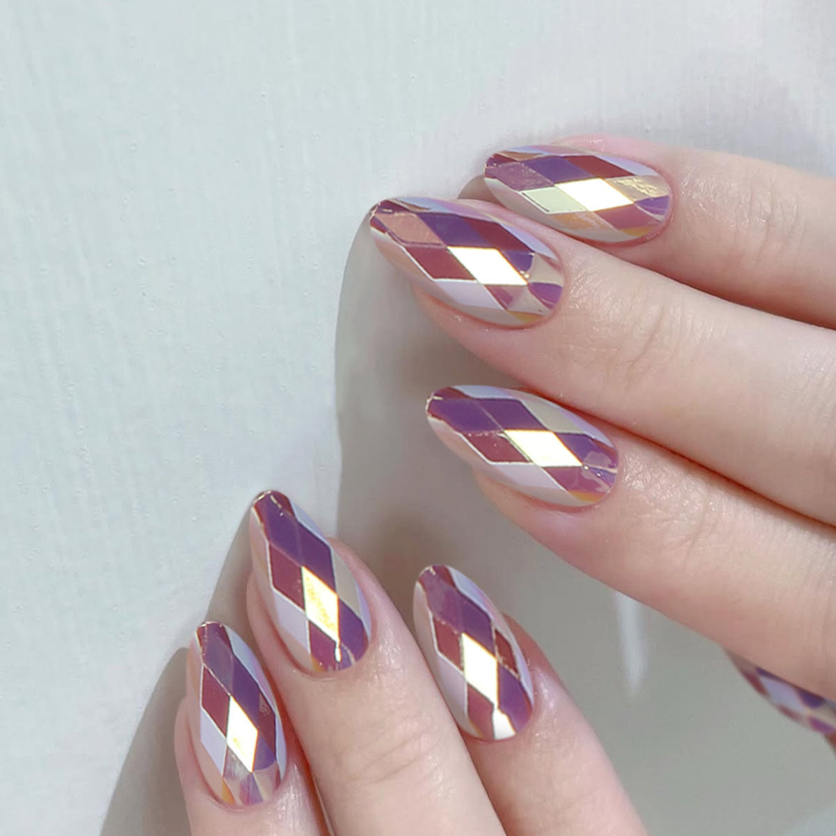 24pcs/Set Pink Chrome Press-On Nails