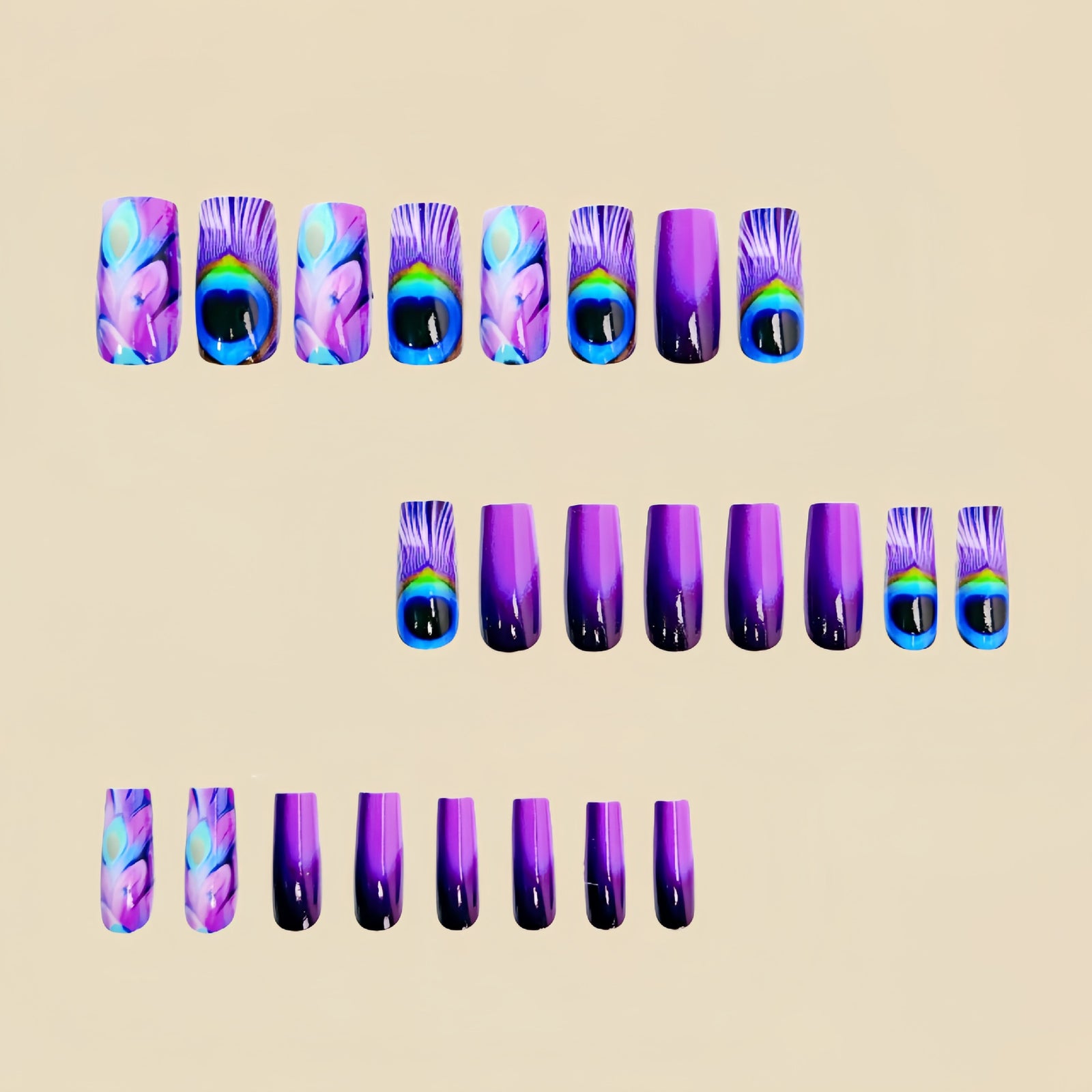 24 Stück/Set aufklebbare Nägel mit 3D-Blumenmotiv