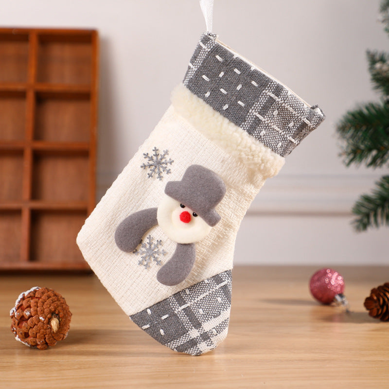 Elegant Gray and White Christmas Stocking