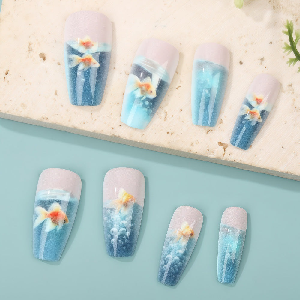 24pcs/Set Little Fish Press-On Nails