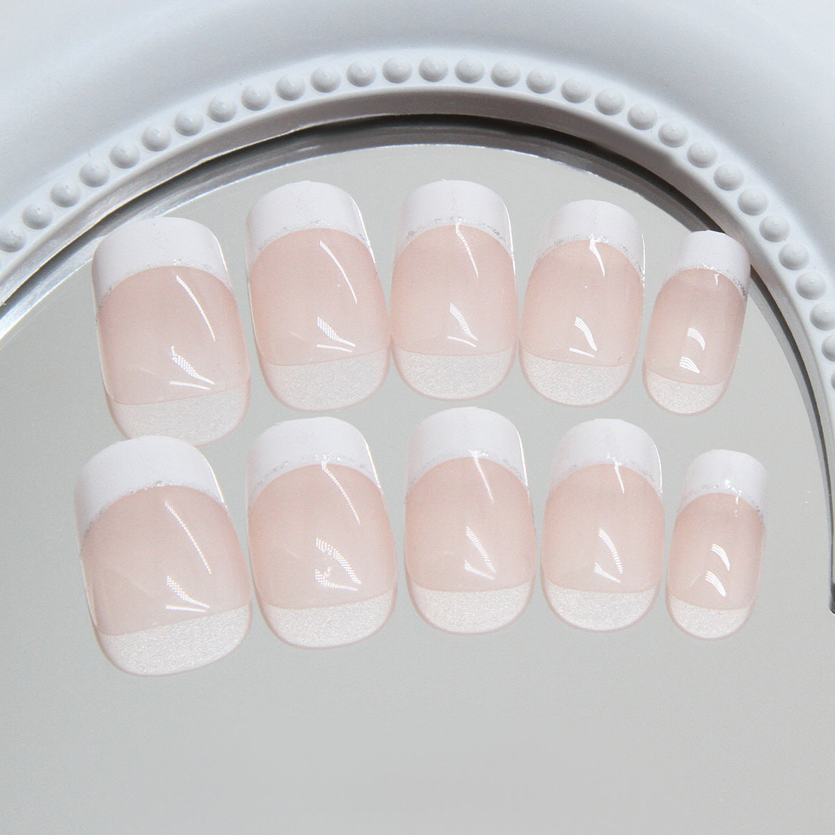 24pcs/Set Milky White French Tip Press-On Nails