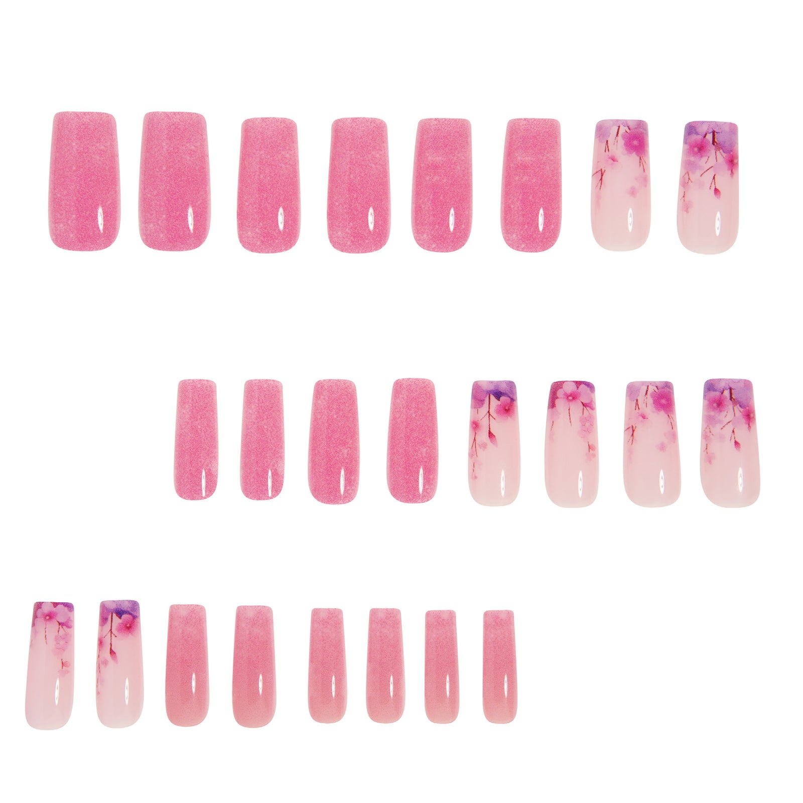 24pcs/Set Purple Vines Press-On Nails