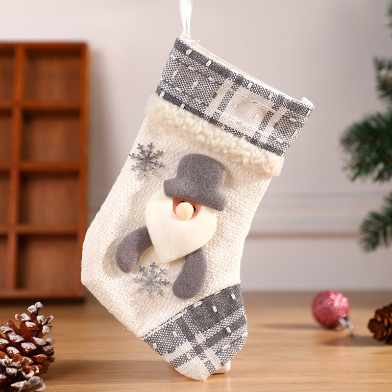 Elegant Gray and White Christmas Stocking
