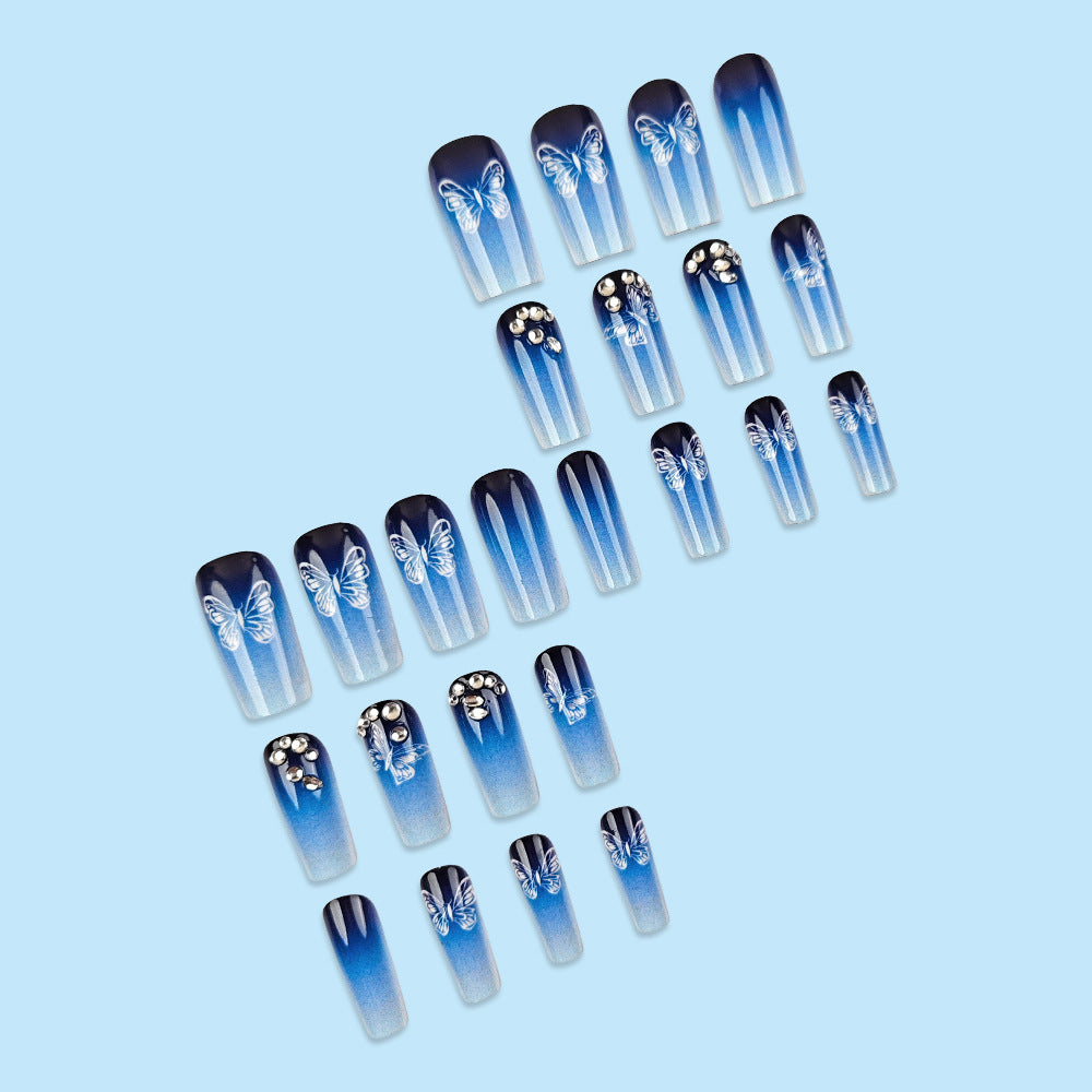 24pcs/Set Starry Sky Gradient Press-On Nails