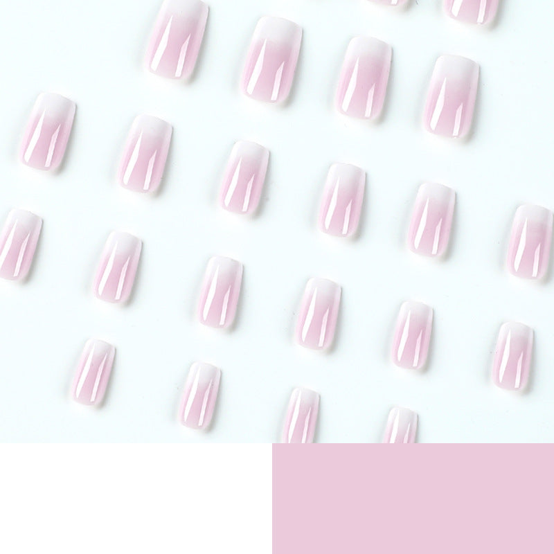 24pcs/Set White French Ombre Press-On Nails