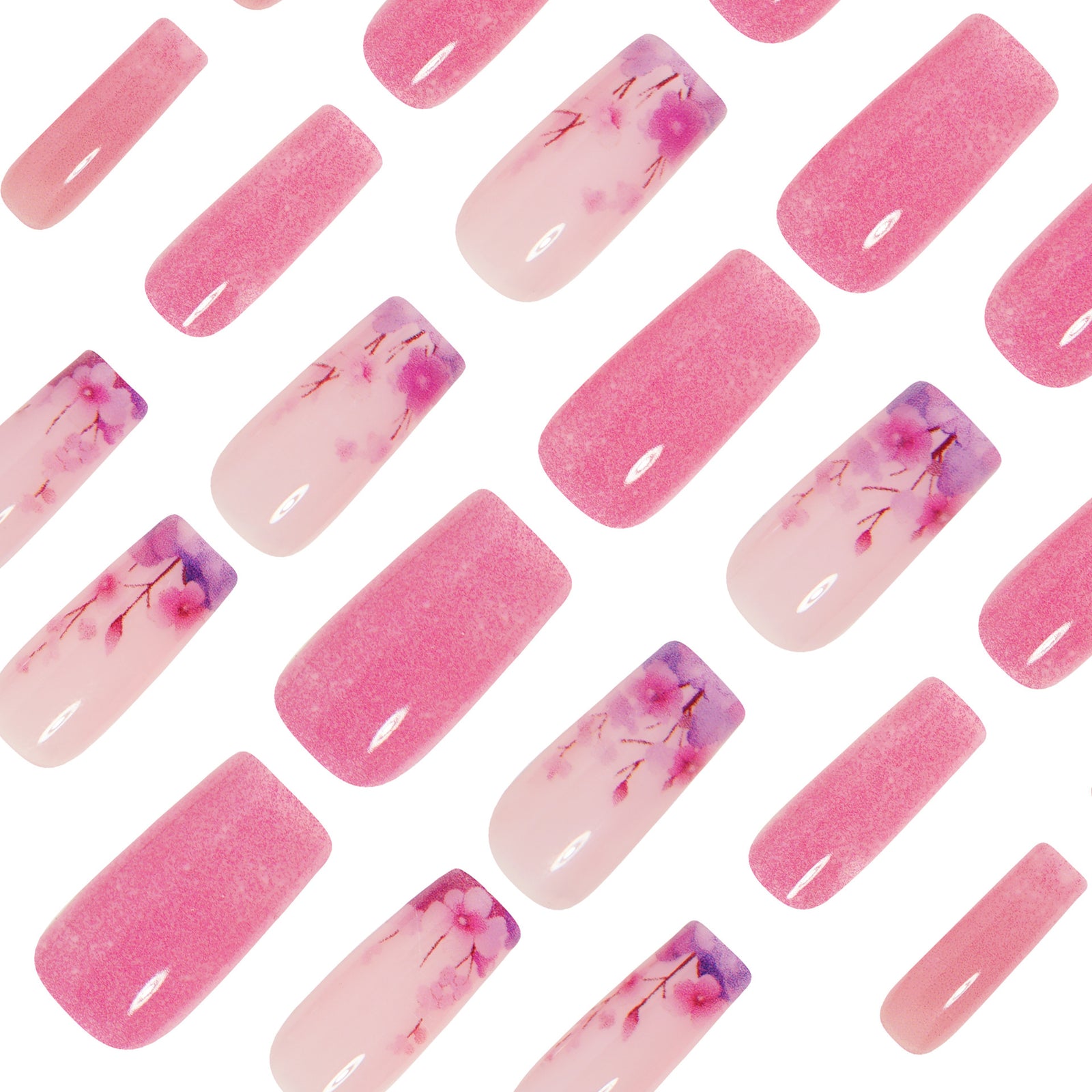 24pcs/Set Purple Vines Press-On Nails