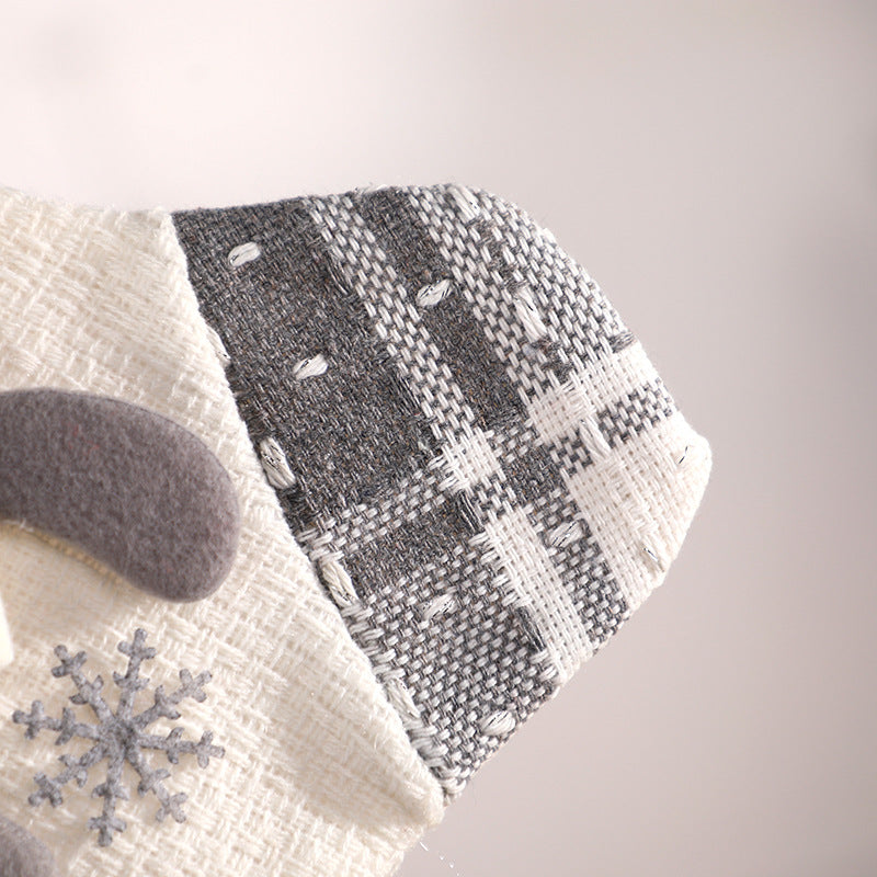 Elegant Gray and White Christmas Stocking