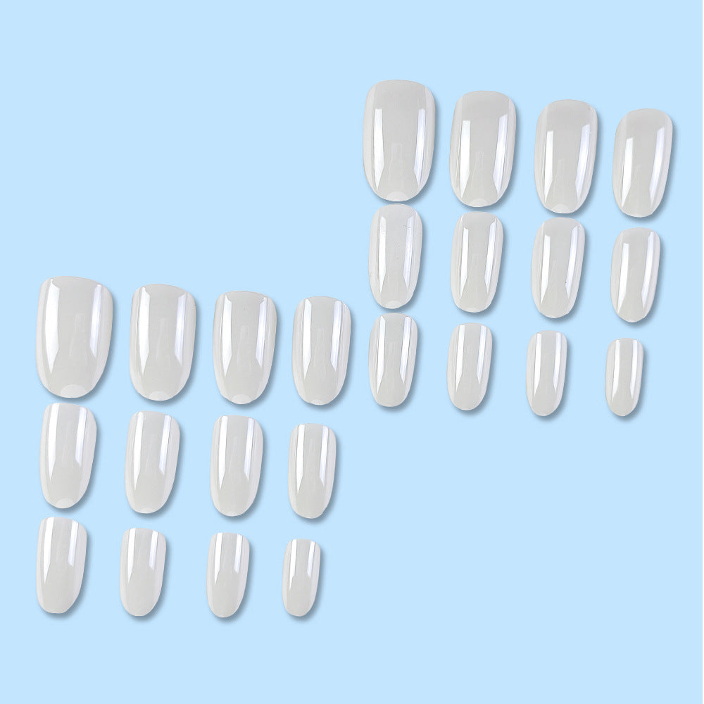 24pcs/Set Pearl White Press-On Nails