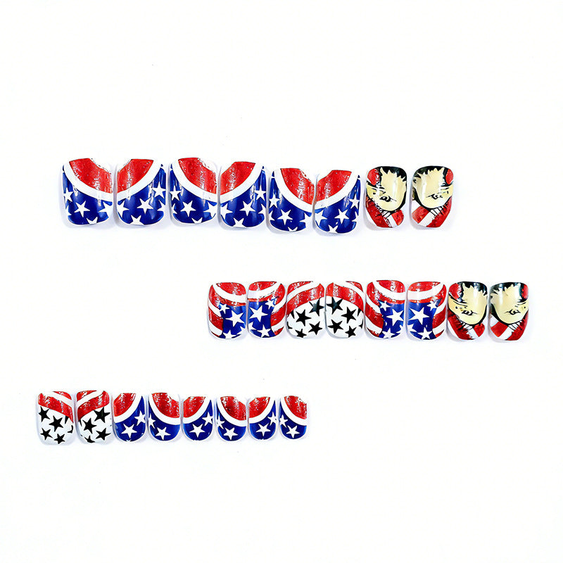 24pcs/Set Flag Eagle & Stars Press-On Nails