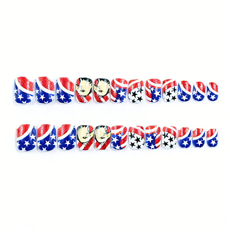 24pcs/Set Flag Eagle & Stars Press-On Nails
