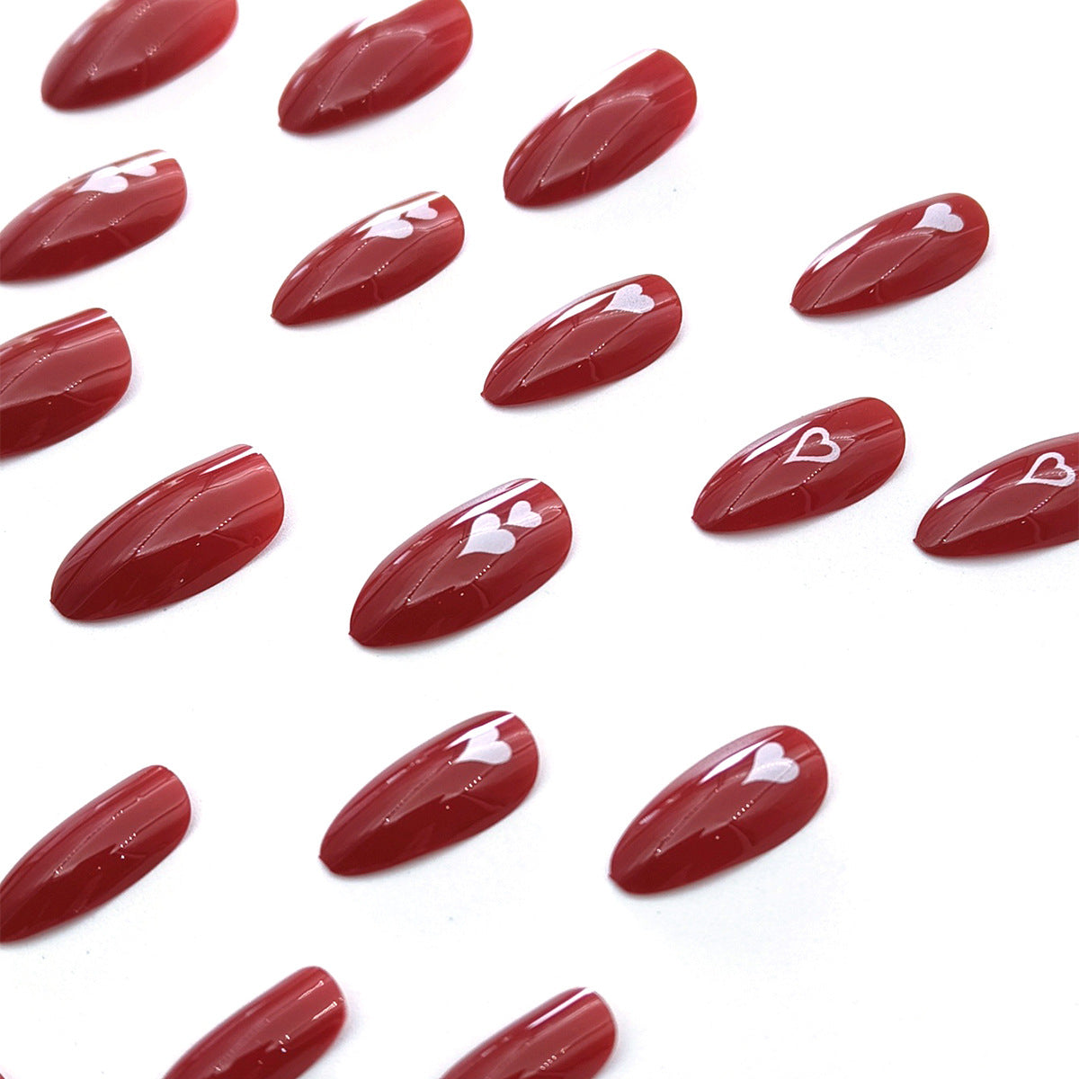 24 Stück/Set aufklebbare Nägel mit 3D-Blumenmotiv