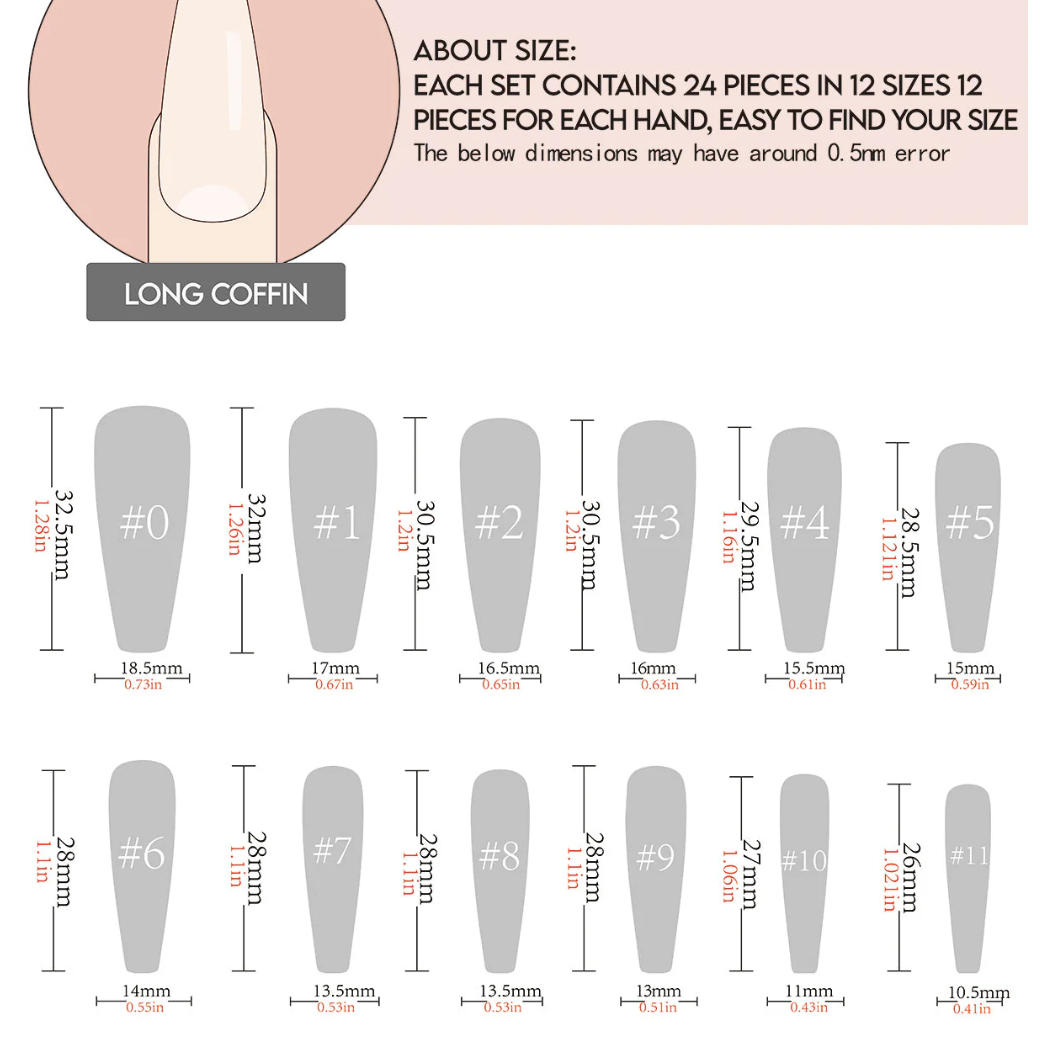 24pcs/Set Black and White Stripes Press-On Nails