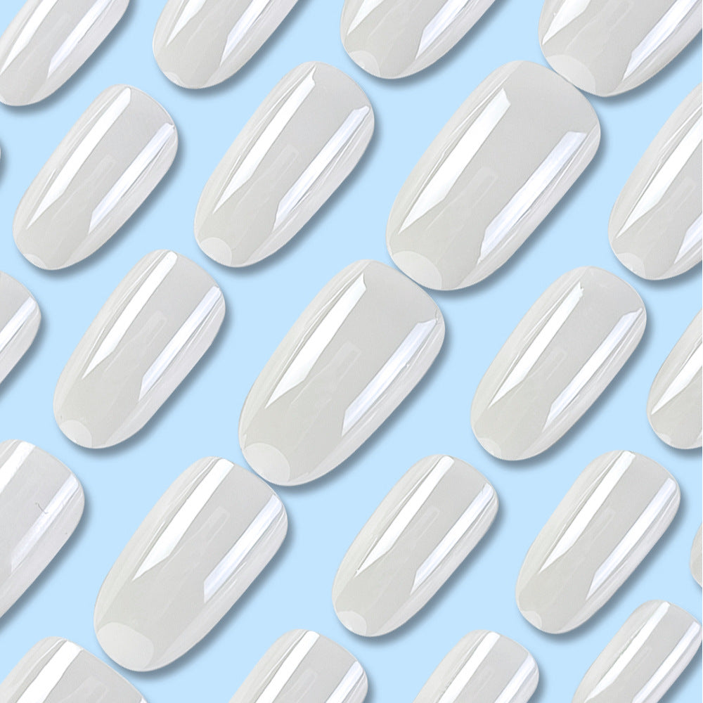 24pcs/Set Pearl White Press-On Nails