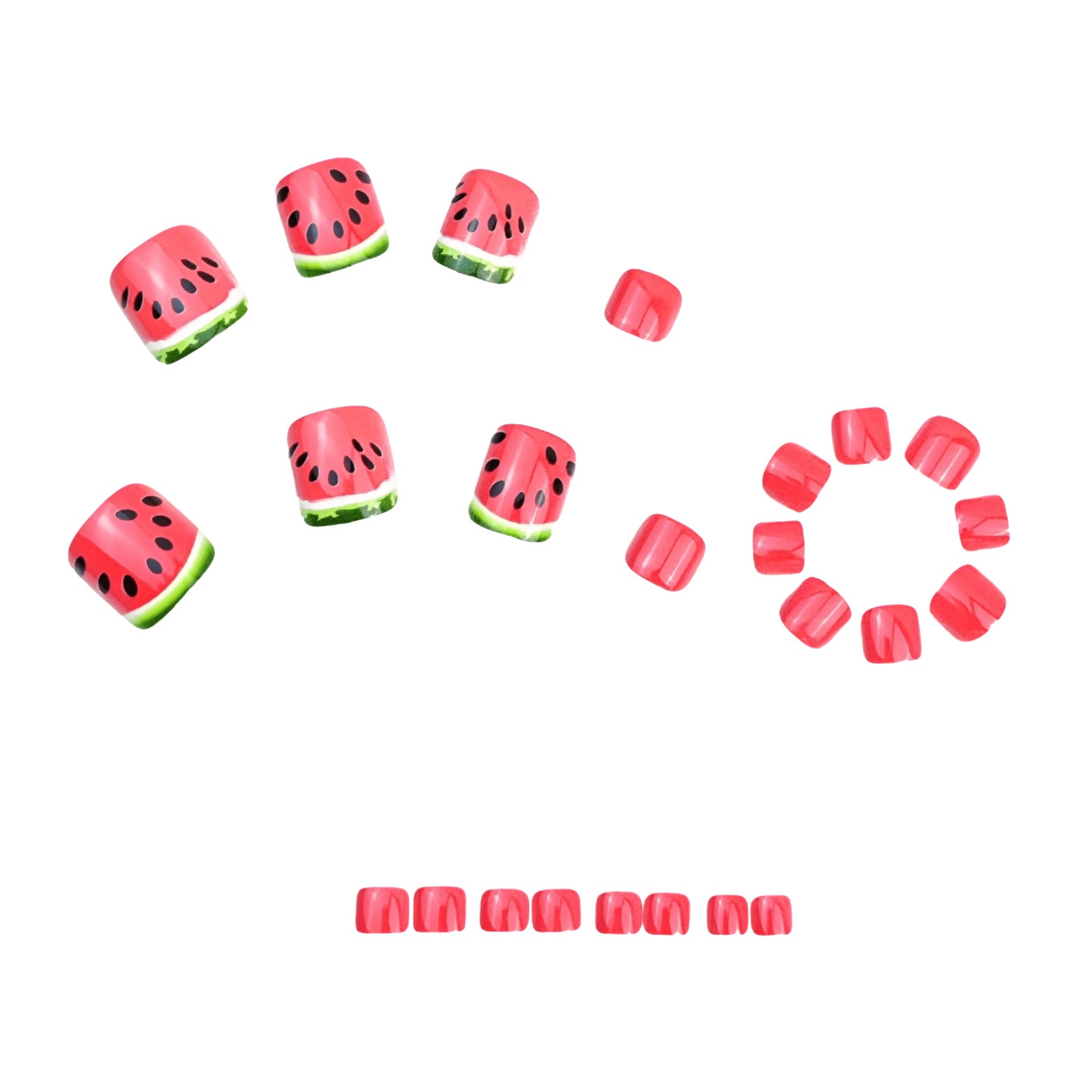 24pcs/Set Red Watermelon Press-On Nails