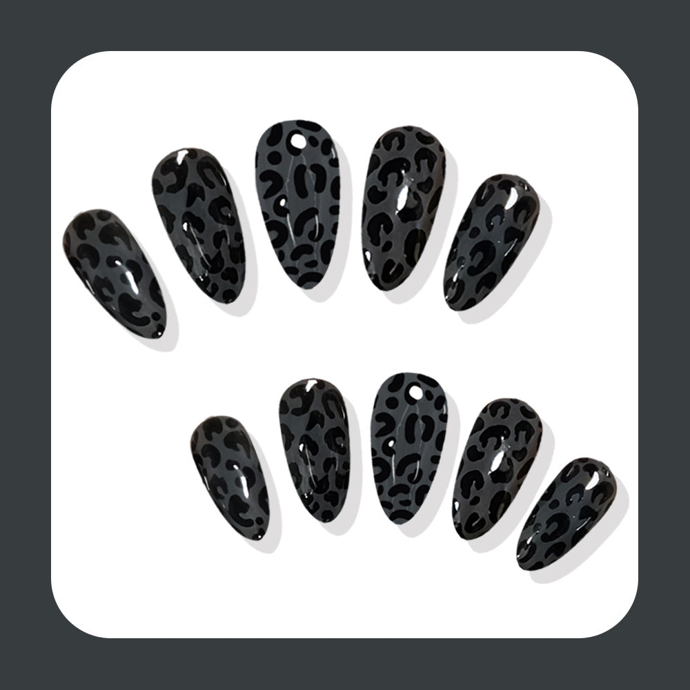 24pcs/Set Dark Fall Leopard Print Press On Nails