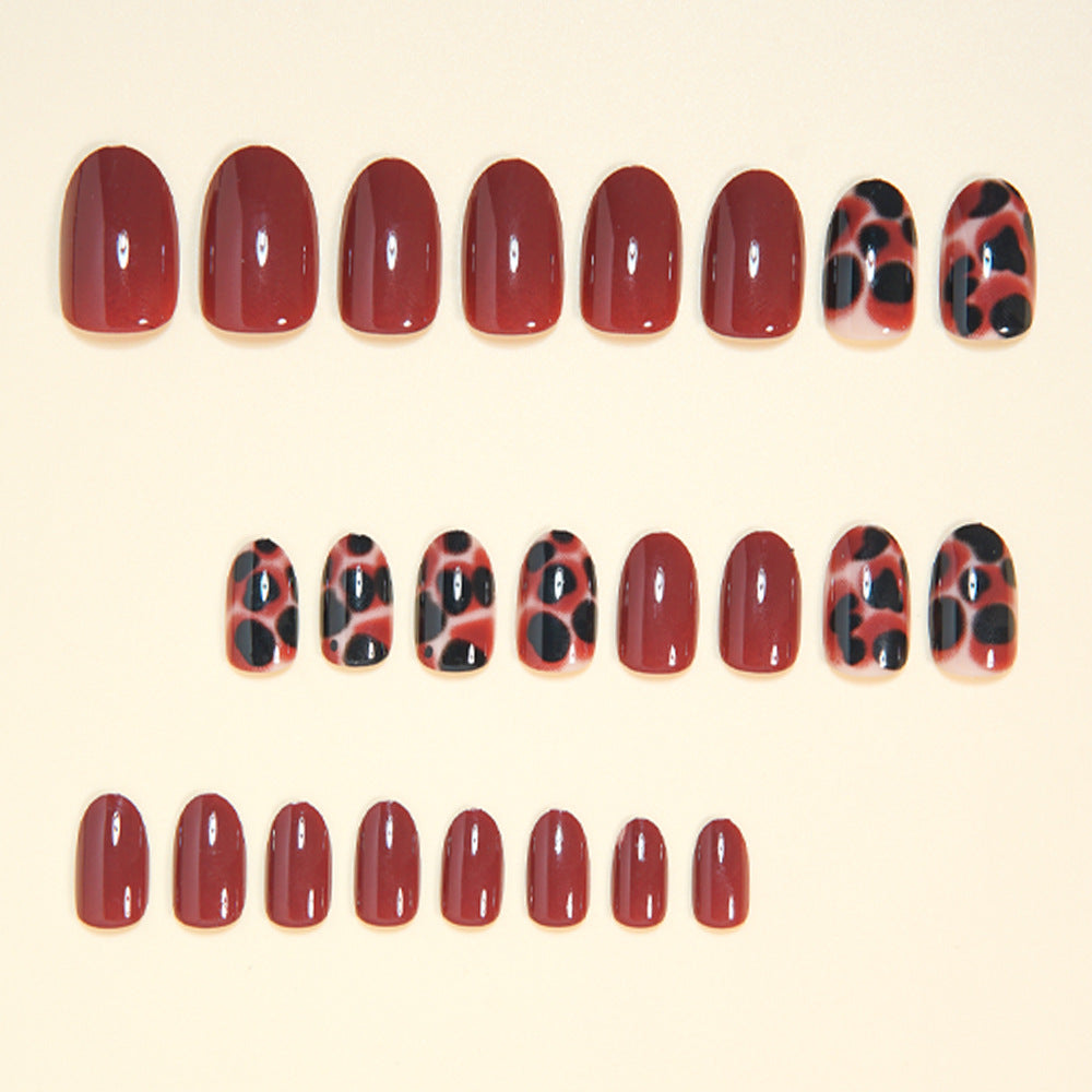 24pcs/Set Amber Marble Press On Nails