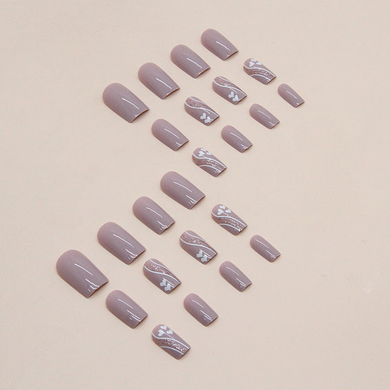24pcs/Set Heart Wave Press-On Nails