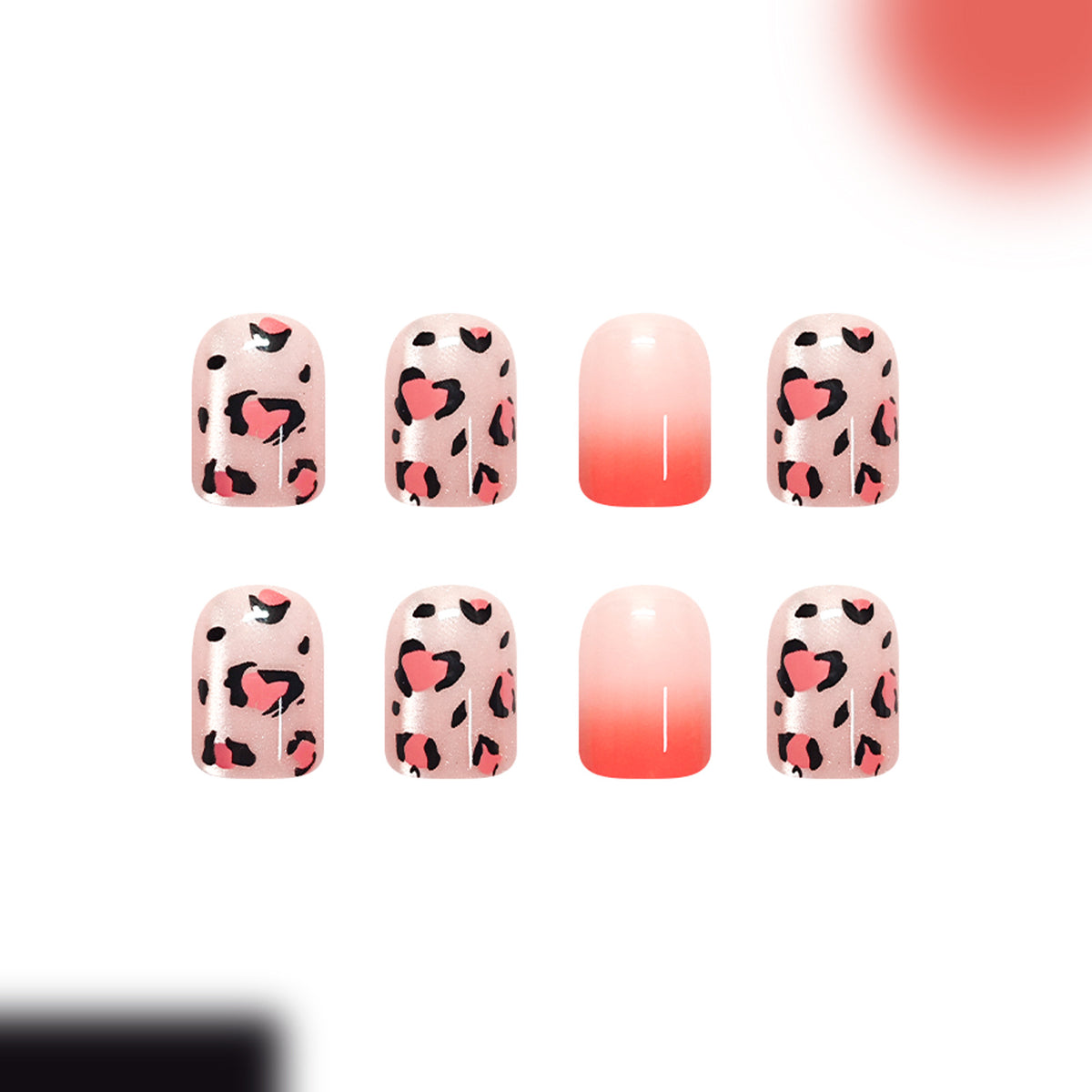 24pcs/Set Sparkling Leopard Print Cat Eye Press-On Nails
