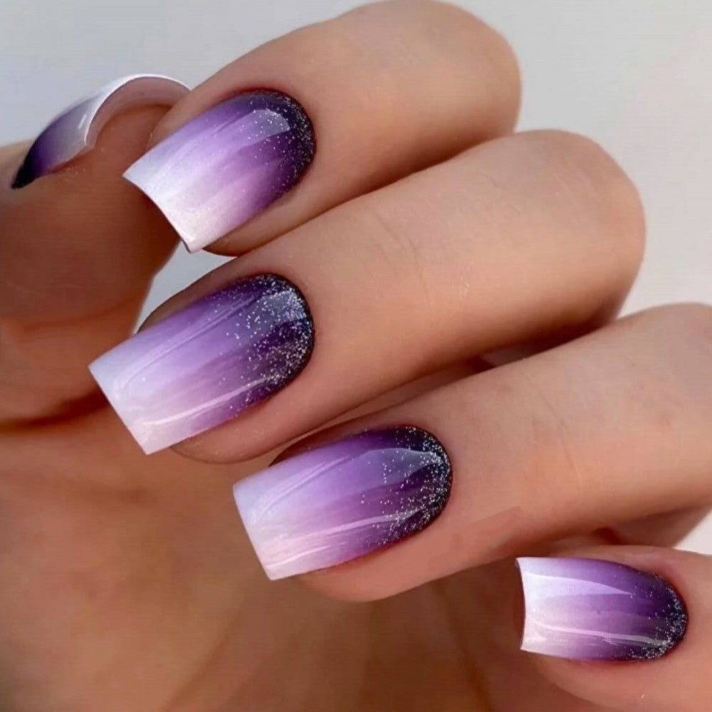 24pcs/Set Purple Gradient Press-On Nails