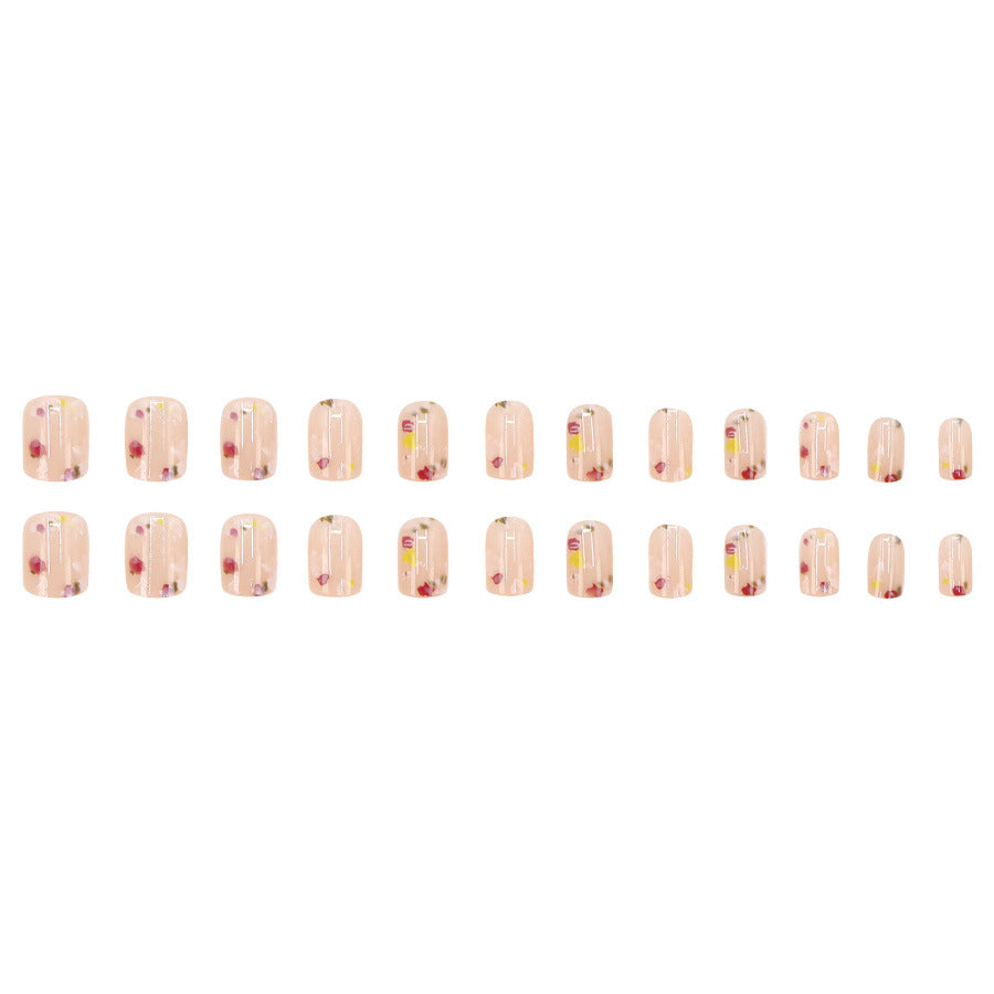 24pcs/Set Cute Floral Press On Nails
