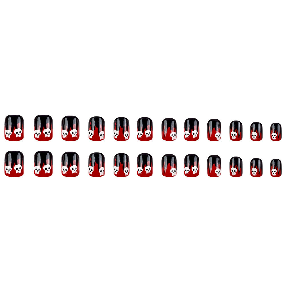 24pcs/Set Glow-in-the-Dark Skull Press-On Nails