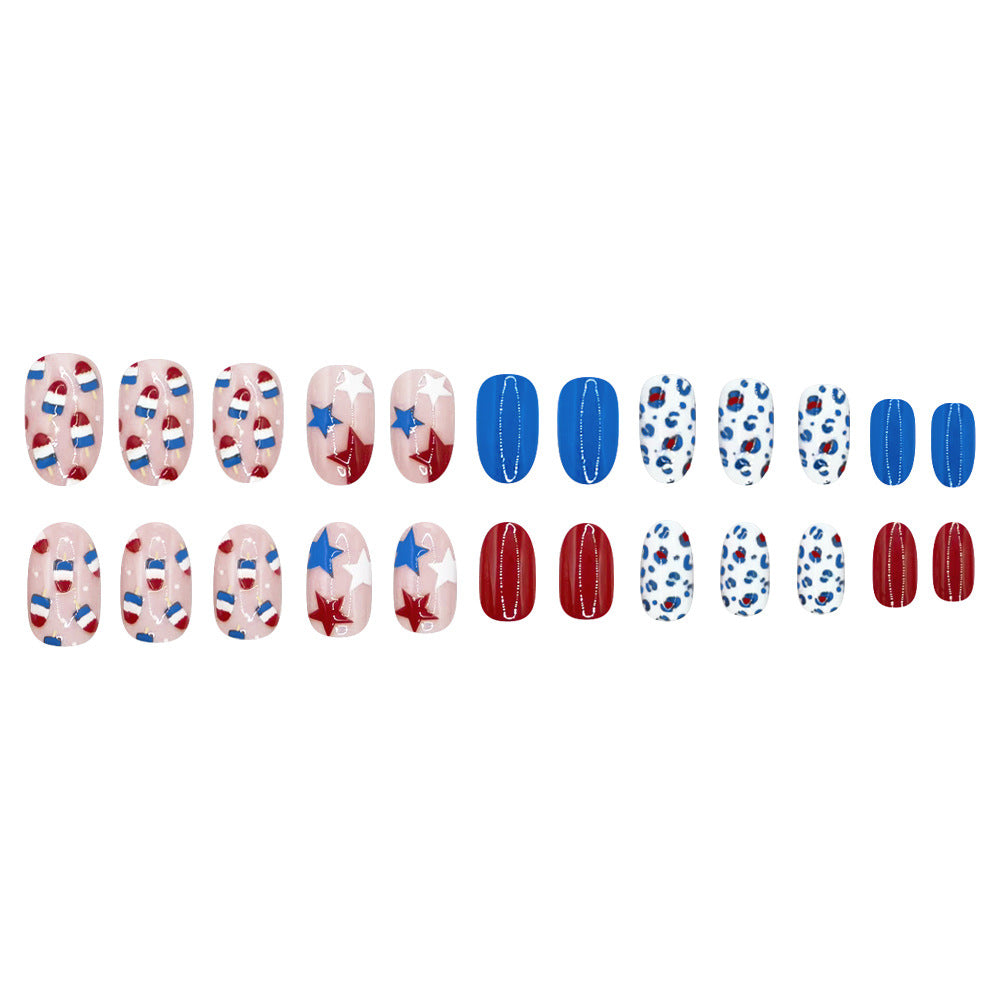 24pcs/Set Starry Leopard Press-On Nails