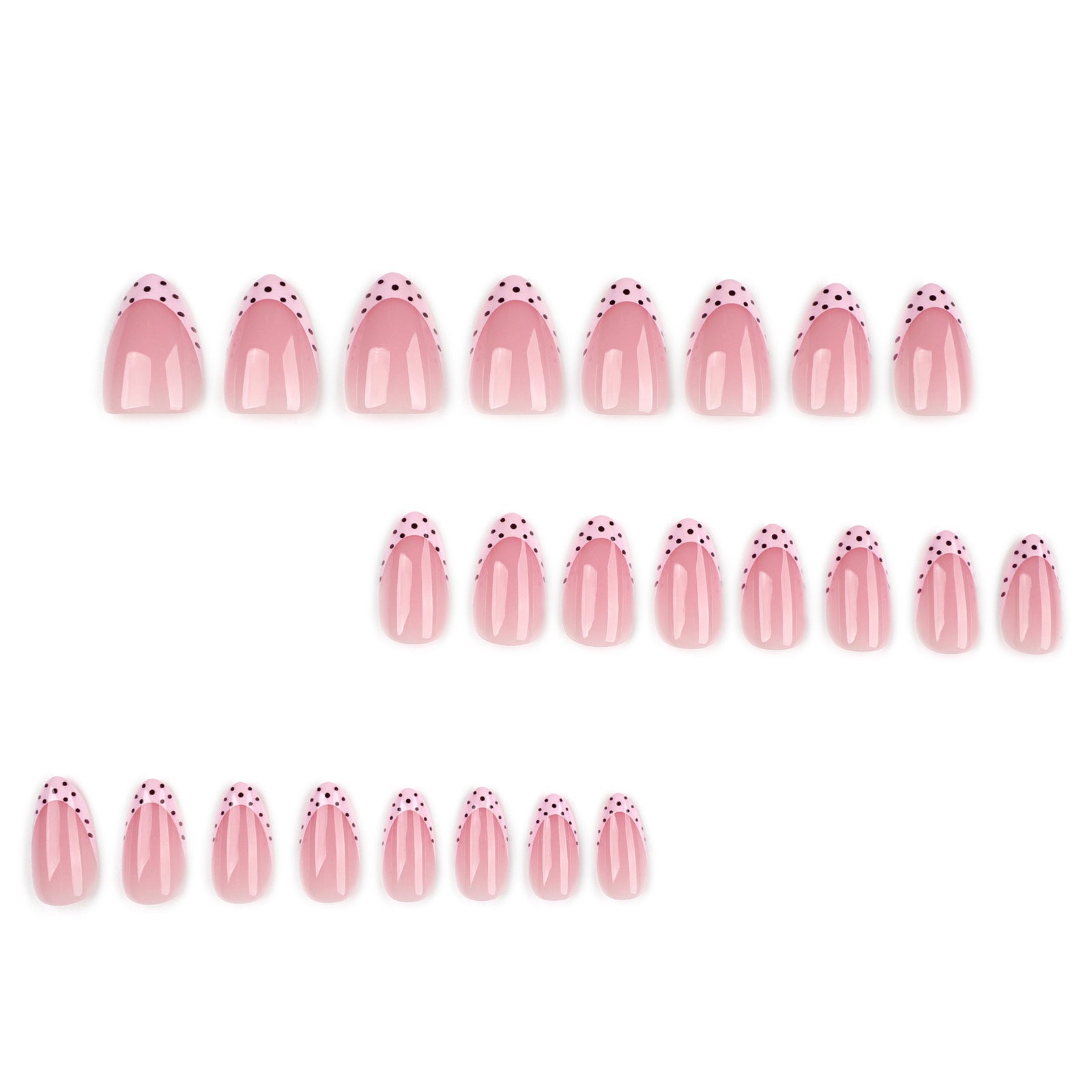 24pcs/Set Polka Dot French Tip Press-On Nails