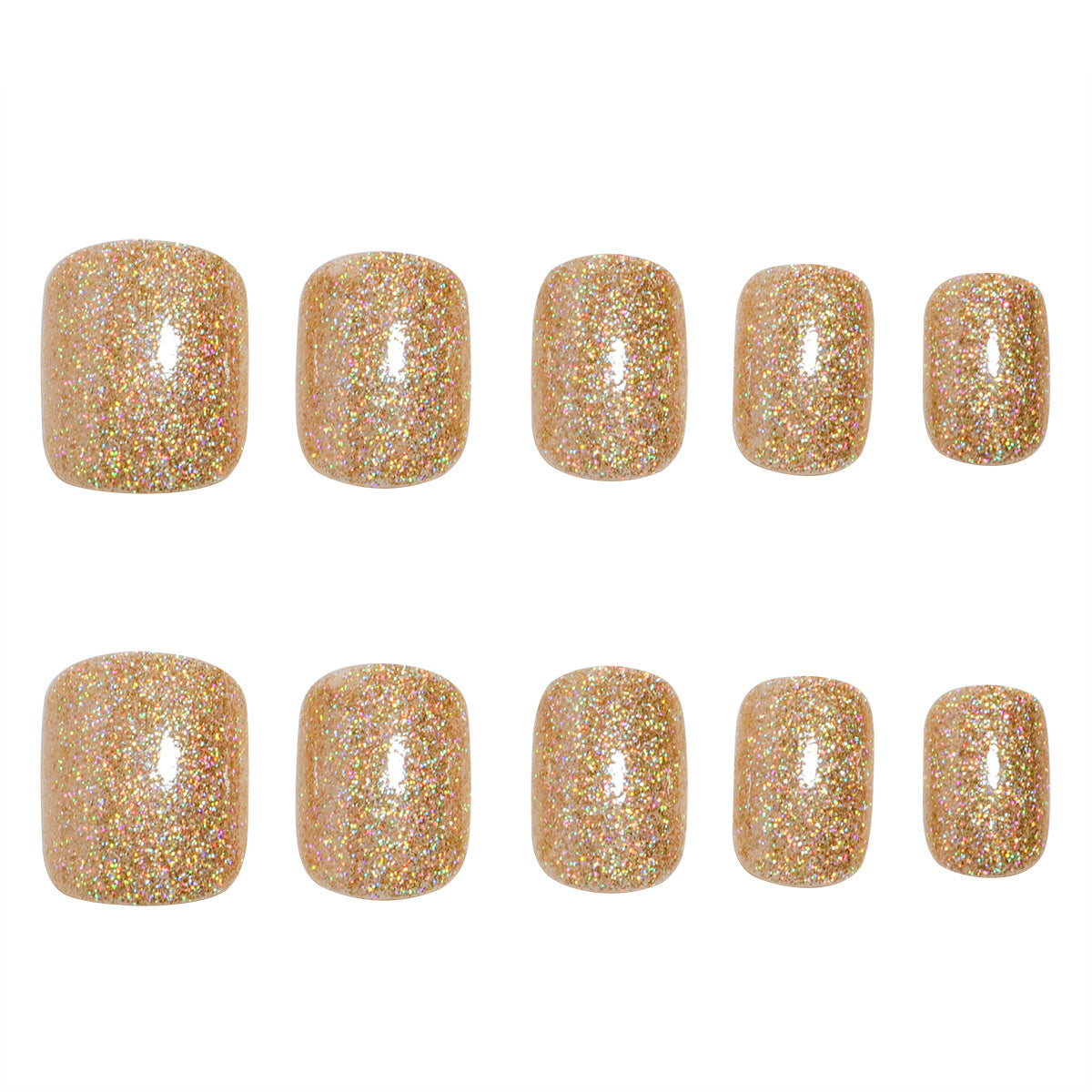 24pcs/Set Golden Sparkle Press On Nails