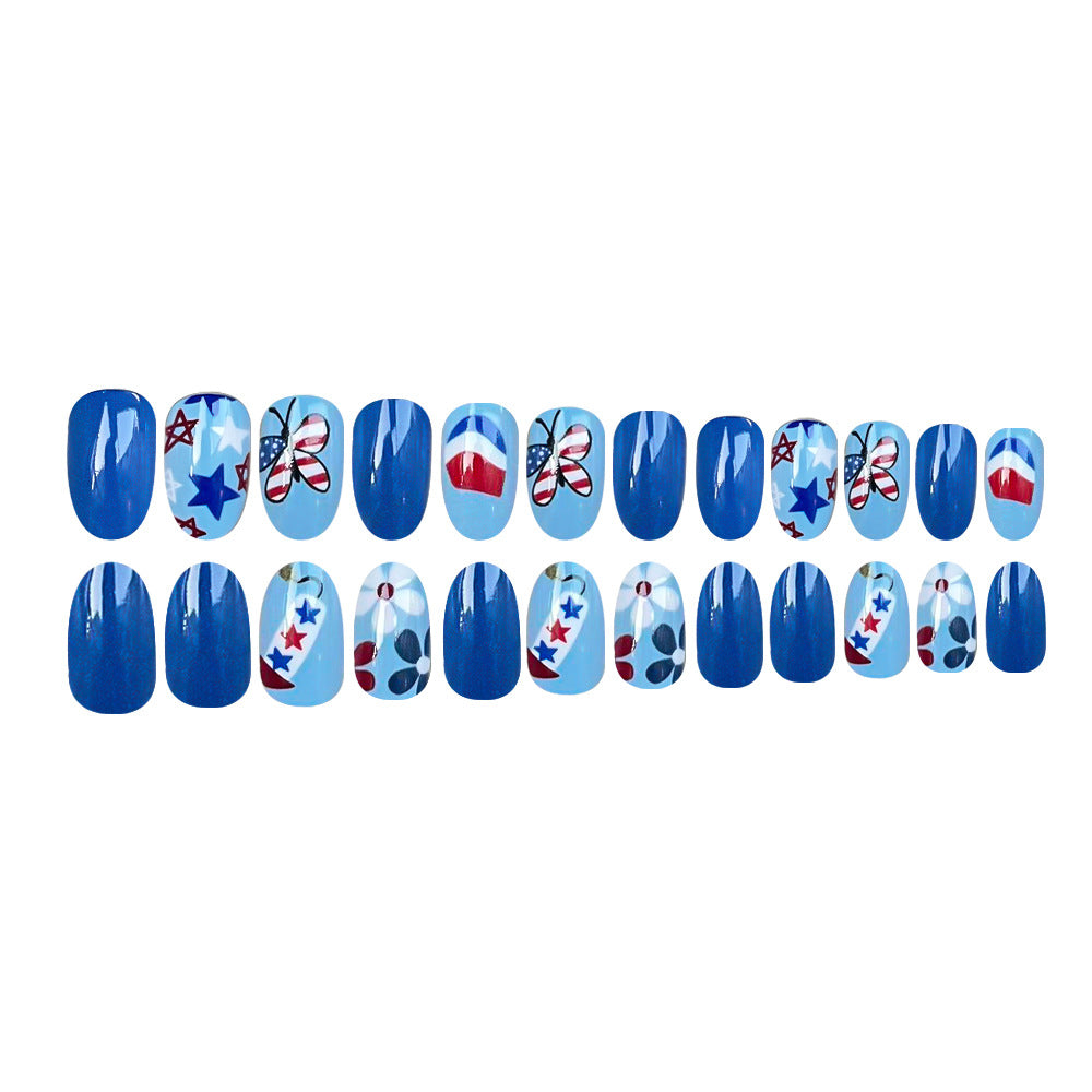 24pcs/Set Stars, Flowers & Butterflies Press-On Nails