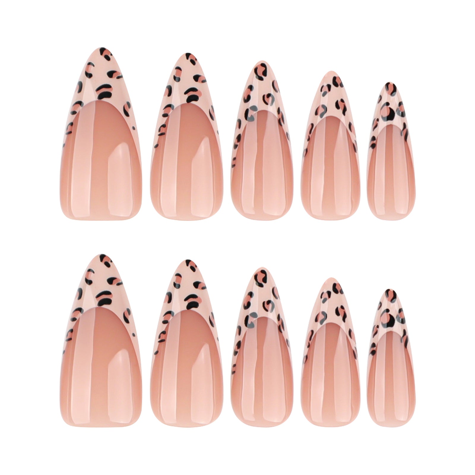 24pcs/Set Leopard Print French Press-On Nails