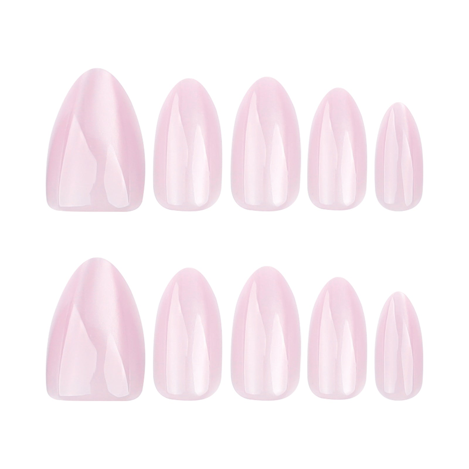 24pcs/Set Light Pink Cat Eye Press On Nails