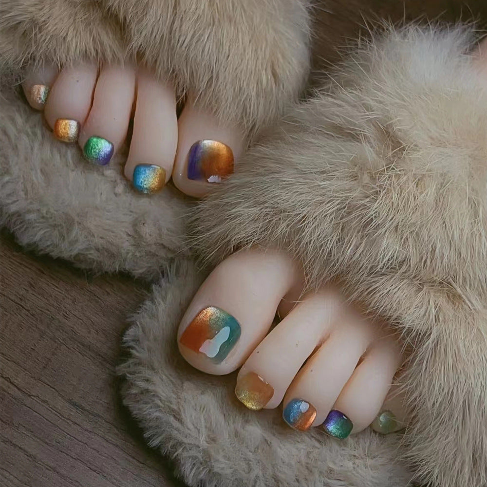 24pcs/Set Colorful Ombre Press On Toe Nails