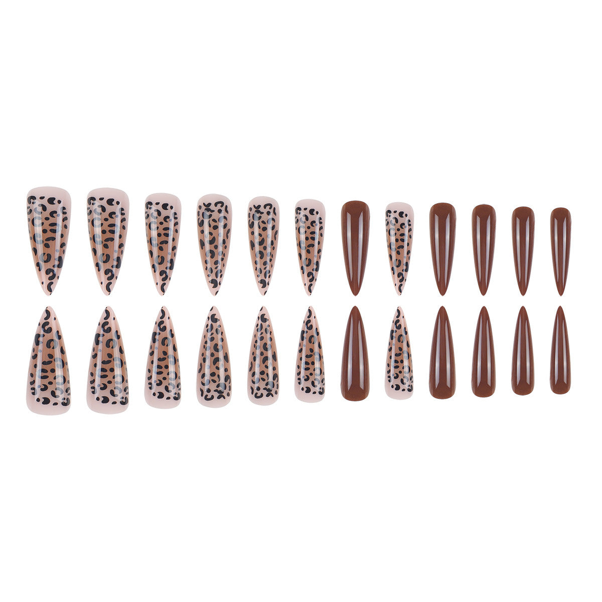 24pcs/Set Maillard Leopard Print Press On Nails