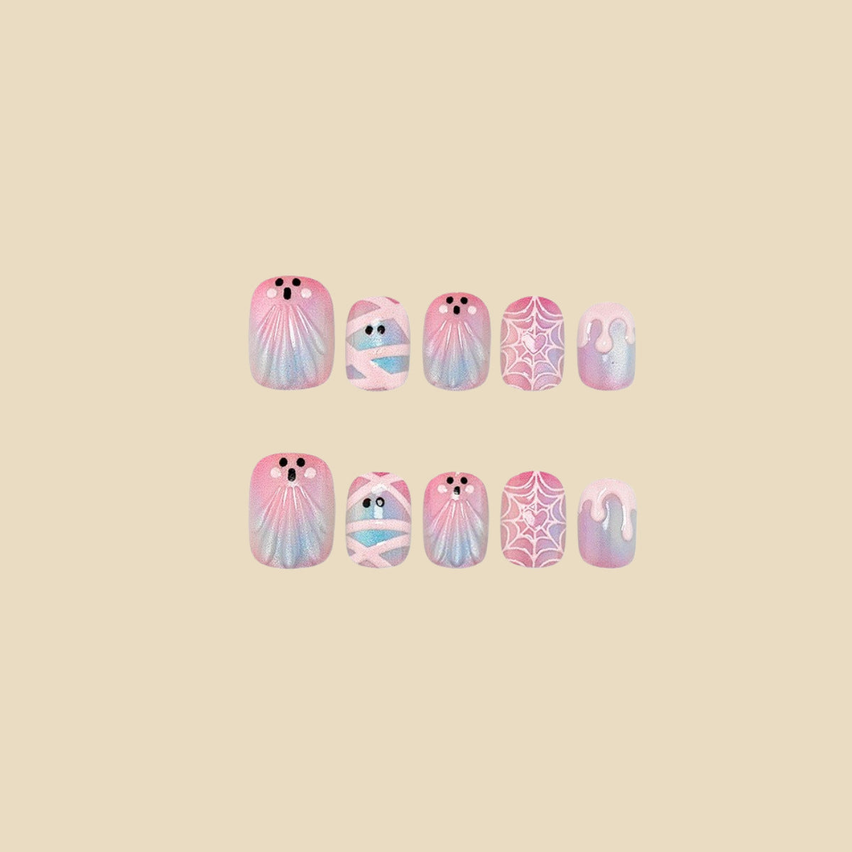 30pcs/Set 3D Ghost Press On Nails