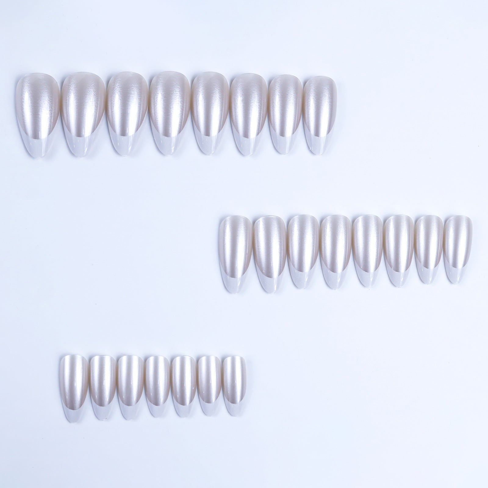 24pcs/Set Minimalist White French Press On Nails