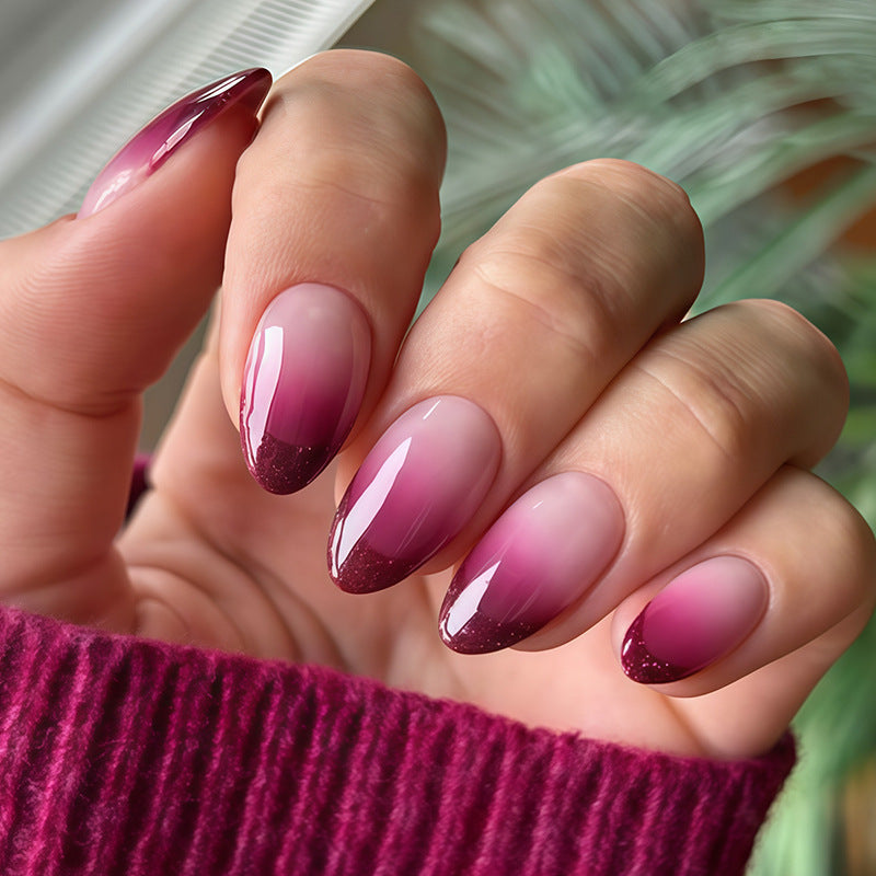 24pcs/Set Pink Ombre Press-On Nails