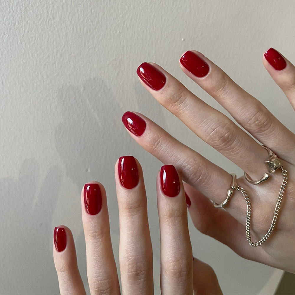 24pcs/Set Autumn-Winter Vintage Orange-Red Press-On Nails