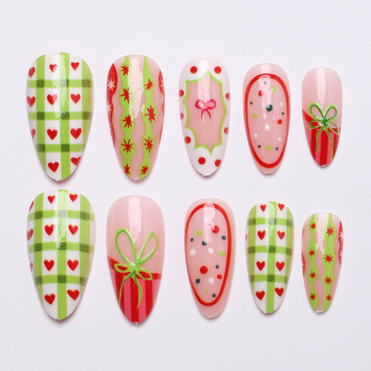 24pcs/Set Red Polka Dot Press-On Nails