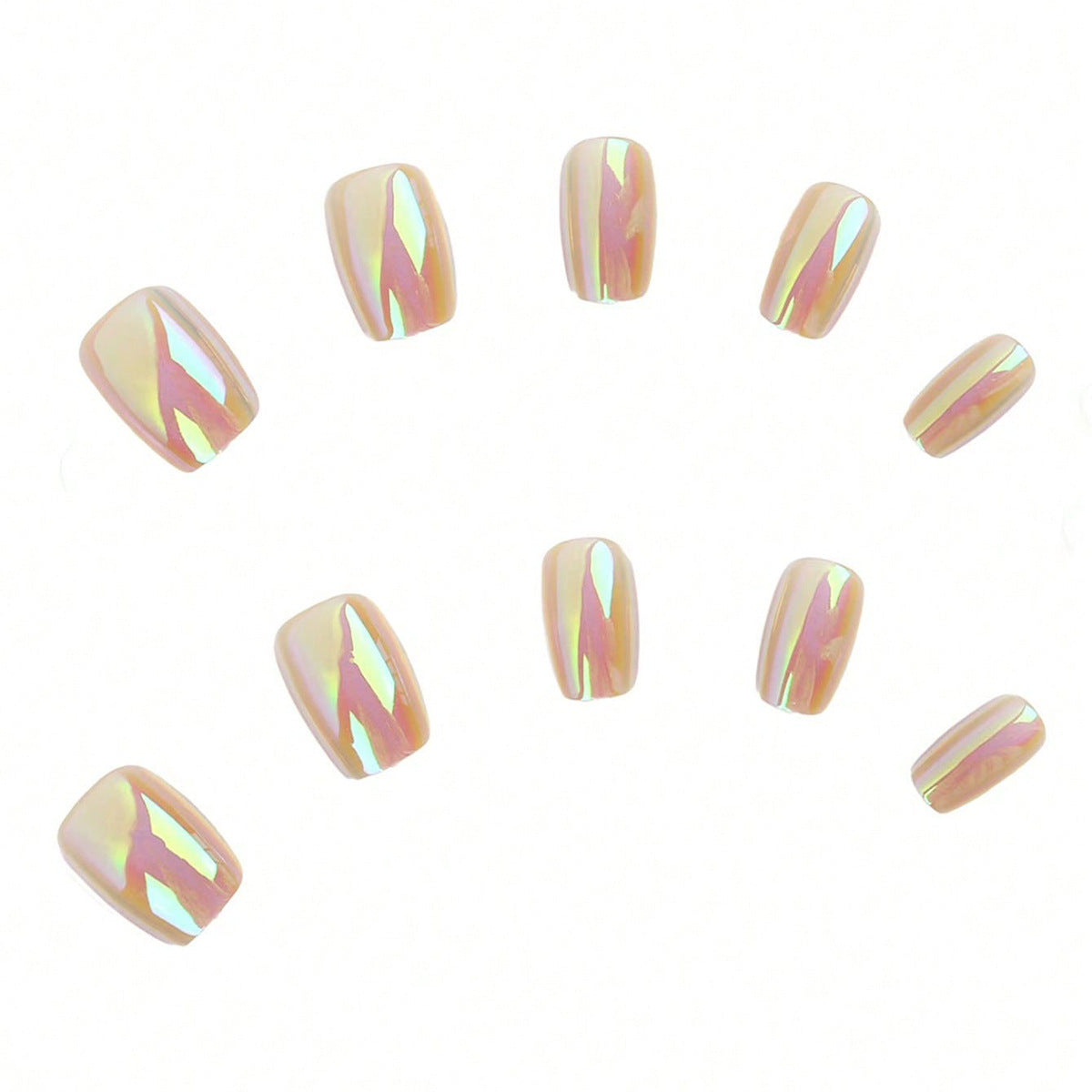 24pcs/Set Aurora Chrome Press-On Nails
