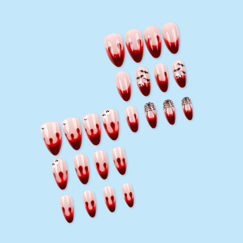 24pcs/Set Halloween Blood Drip French Tip Nails
