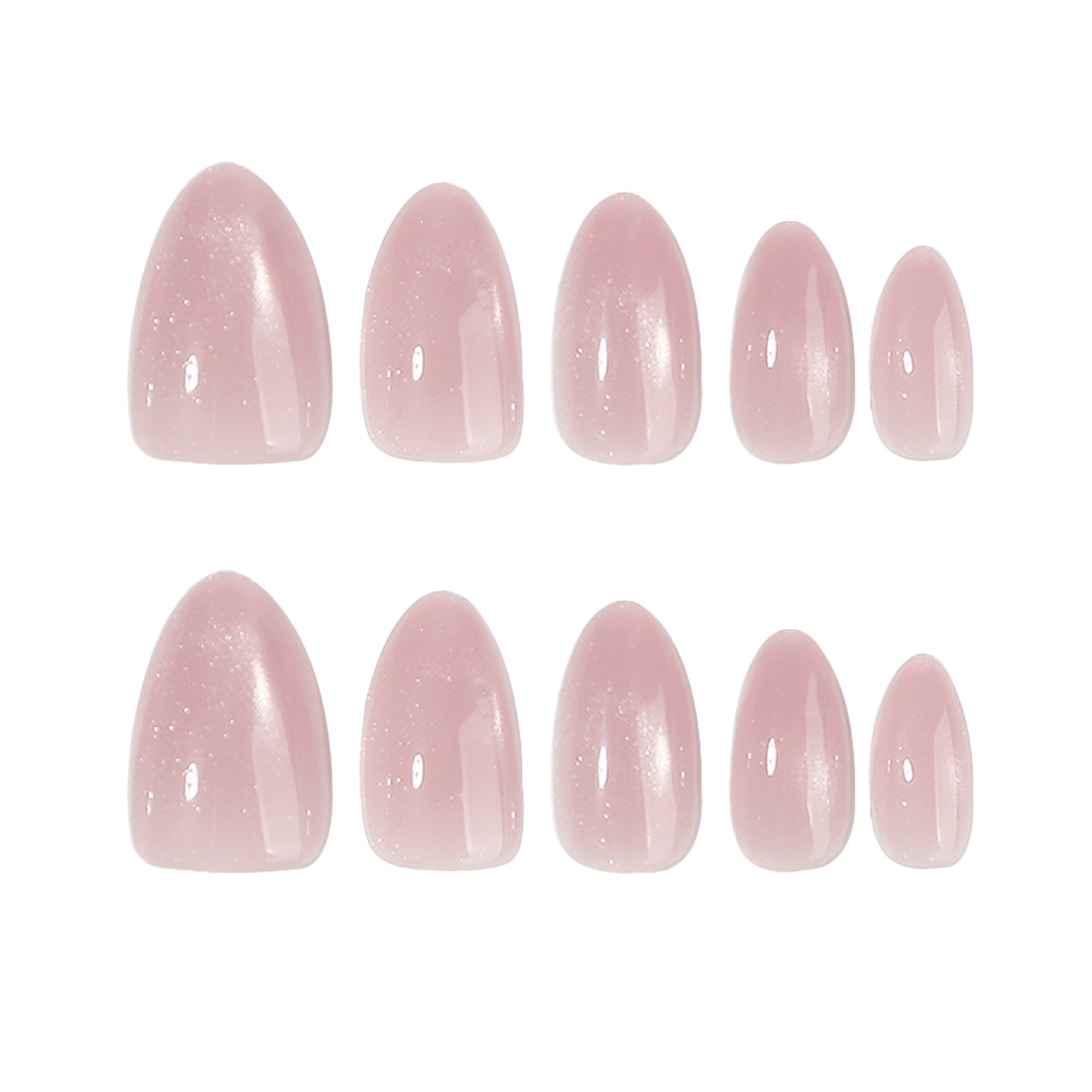 24pcs/Set Solid Pink Cat Eye Press On Nails