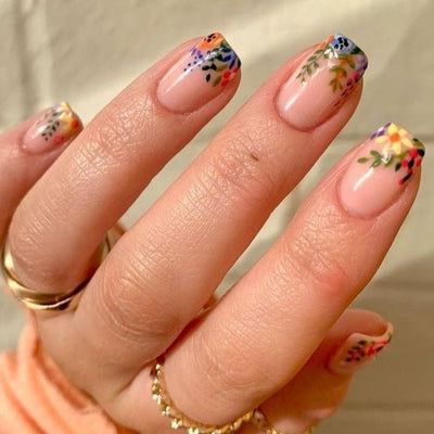 24pcs/Set Summer Tiny Flowers Press On Nails