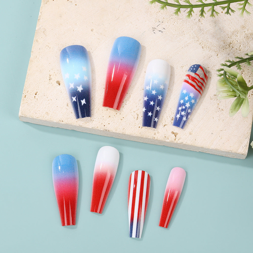 24pcs/Set Flag Stripes Press-On Nails