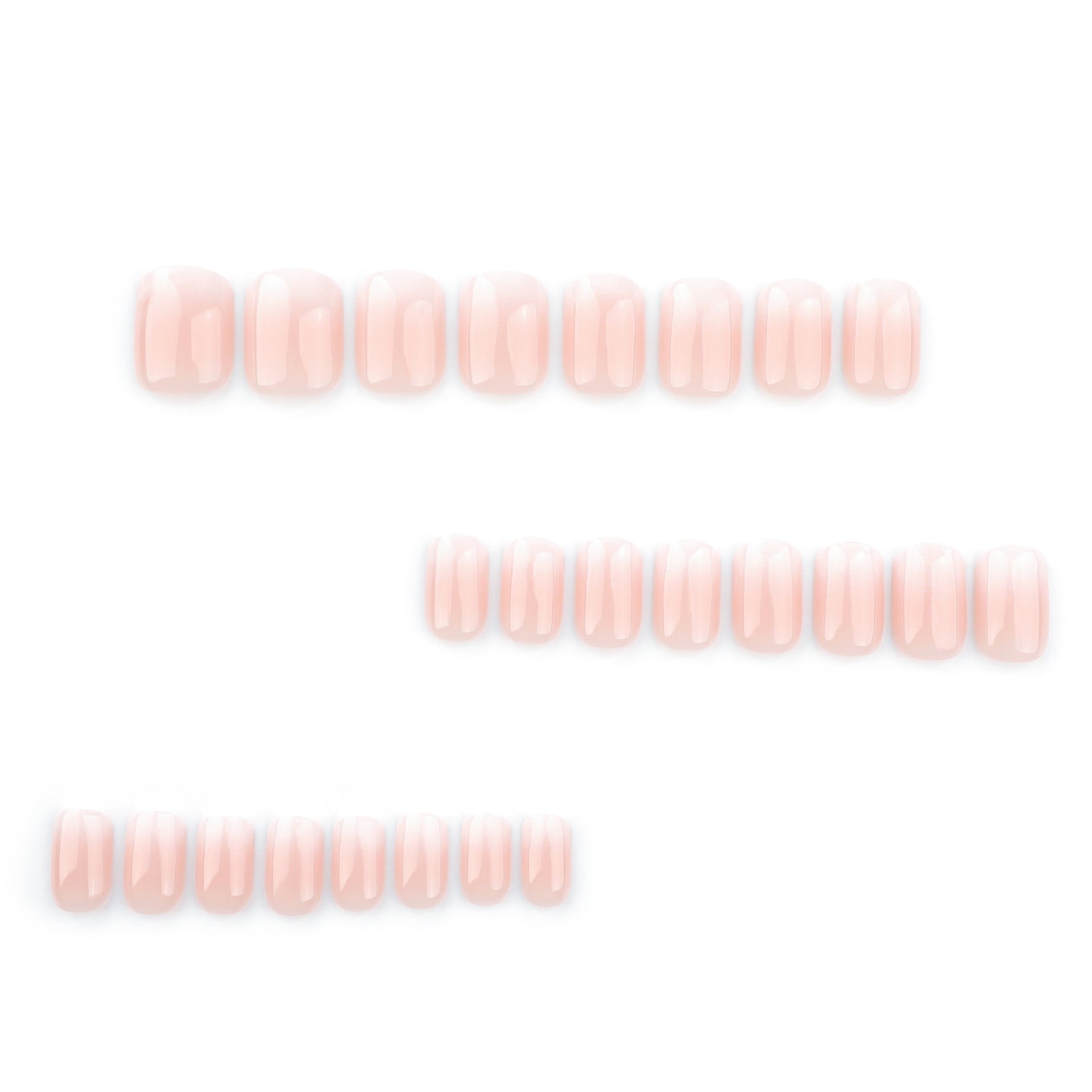 24pcs/Set Nude Pink & White Gradient Press-On Nails