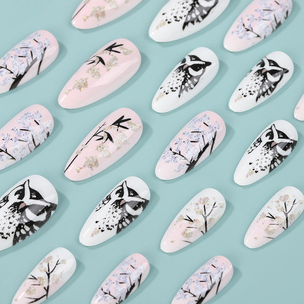 24pcs/Set Owl Press-On Nails