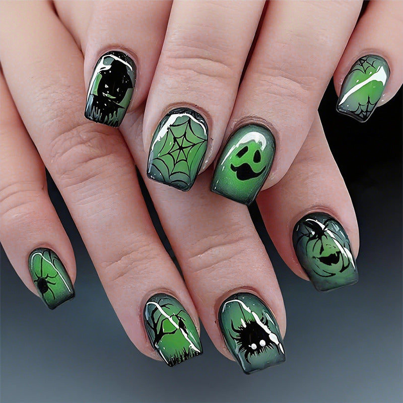 24pcs/Set Ghosts & Spiderwebs Press-On Nails
