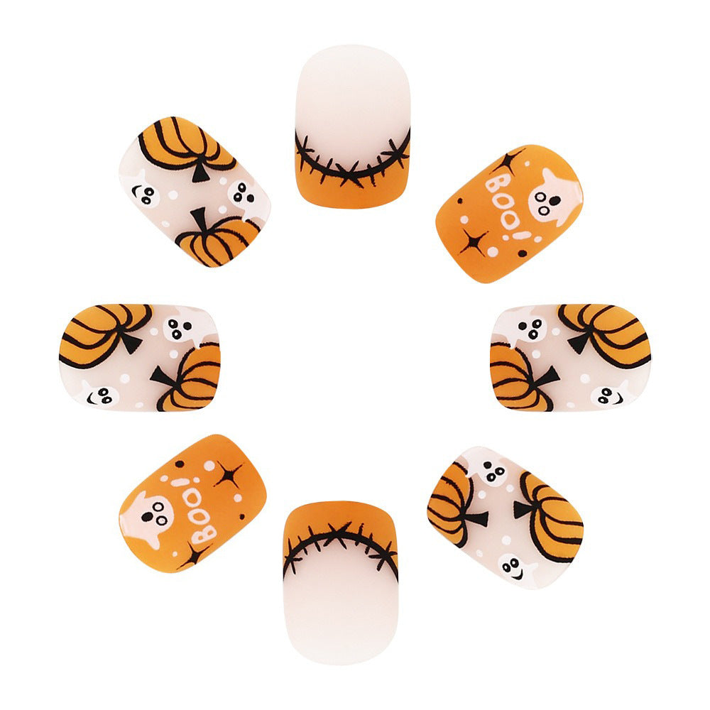 24pcs/Set Mini Pumpkin French Press On Nails