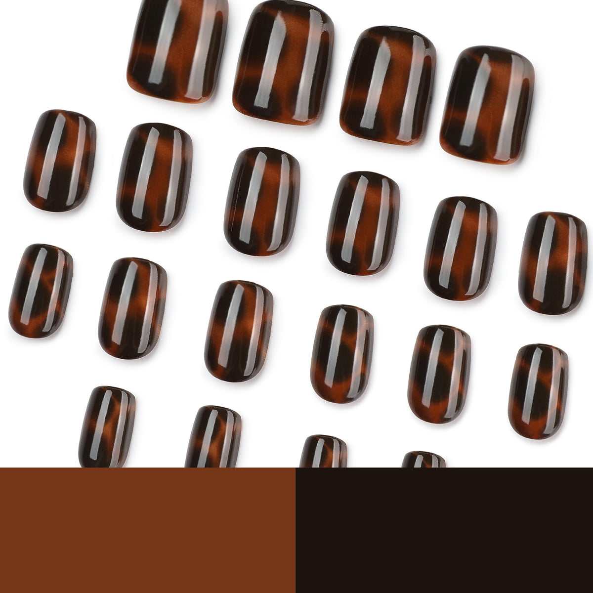 24pcs/Set Tortoiseshell Leopard Print Press On Nails