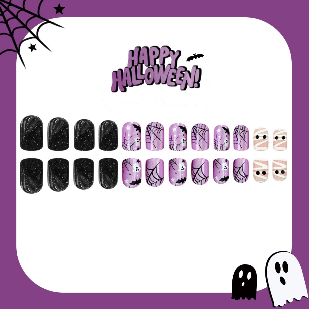 24pcs/Set Ghost, Bat & Mummy Press On Nails